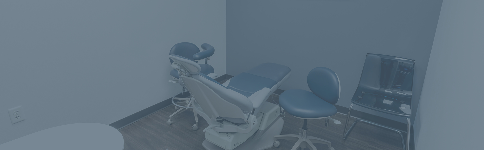 Empty dental exam chair